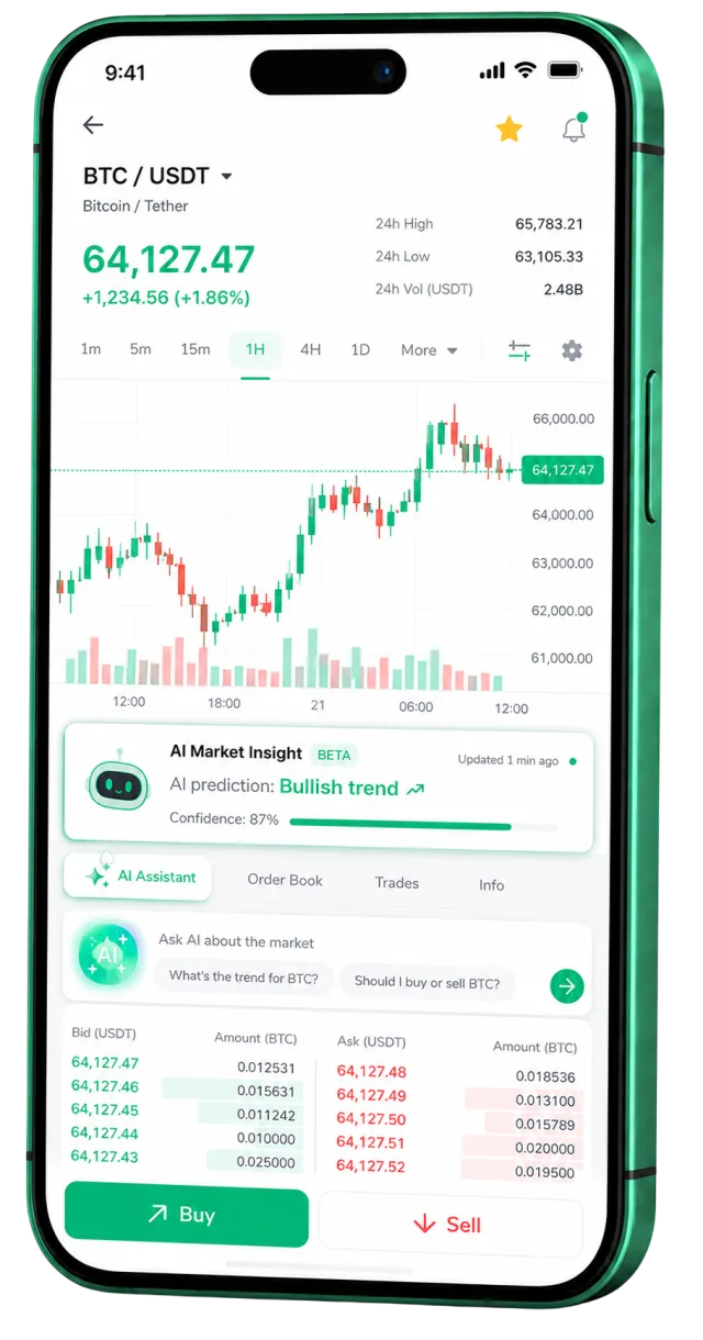 App mobile di trading Ramo Investorio in esecuzione su uno smartphone